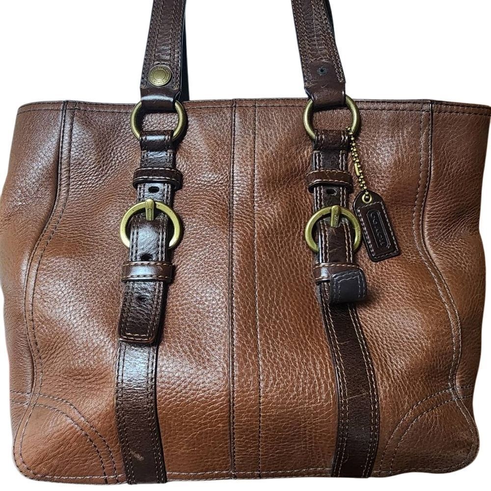 Coach Brown Pebbled Leather Purse - Picture 3 of 12
